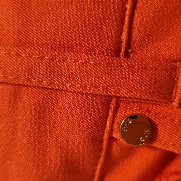 Vibrant Orange Cropped Jeans for Women - Picture 8 of 13